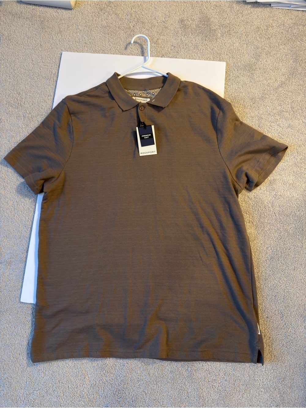 Rockport Men's Olive-Brown Polo Shirt